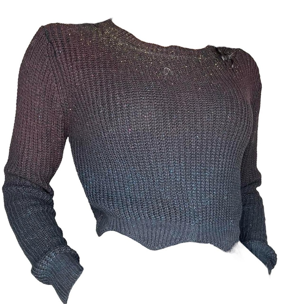 Glittery Multi-Color Cropped Sweater